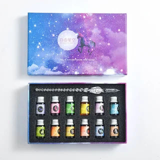 Starry Sky Glass Pen Set Signature Pen Crystal Student Dip Pen Glass Dip Pen Stationery Gift Pen Oasis Select 15