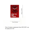 Watch Clock Wall Mounted Ultra Quiet Creative Three-dimensional Minimalist New Home Wall Clock Minimalist Living Room Oasis Select red