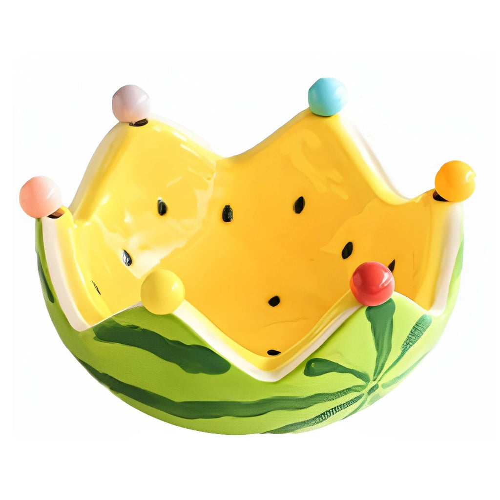 Watermelon Ceramic Fruit Bowl with Forks | Large Capacity