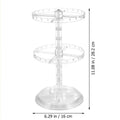 1pc Double layered rotating jewelry rack, transparent tree shaped jewelry display rack, earring and necklace storage rack Oasis Select Clear