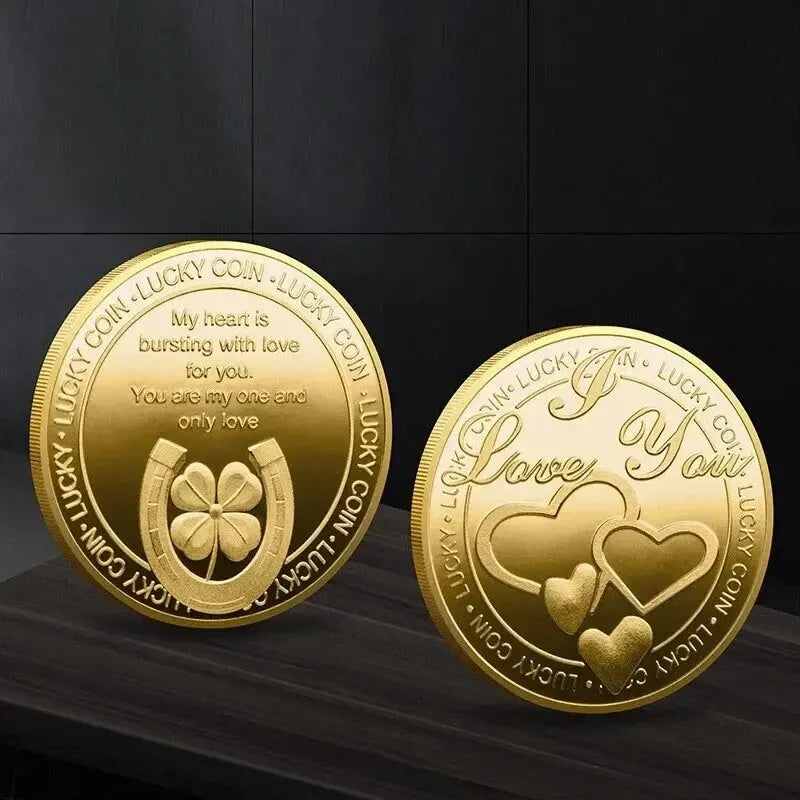 Gold Plated Bitcoin Commemorative Coin | Crypto Collector Gift Commemorative Coin Oasis Select LOVE