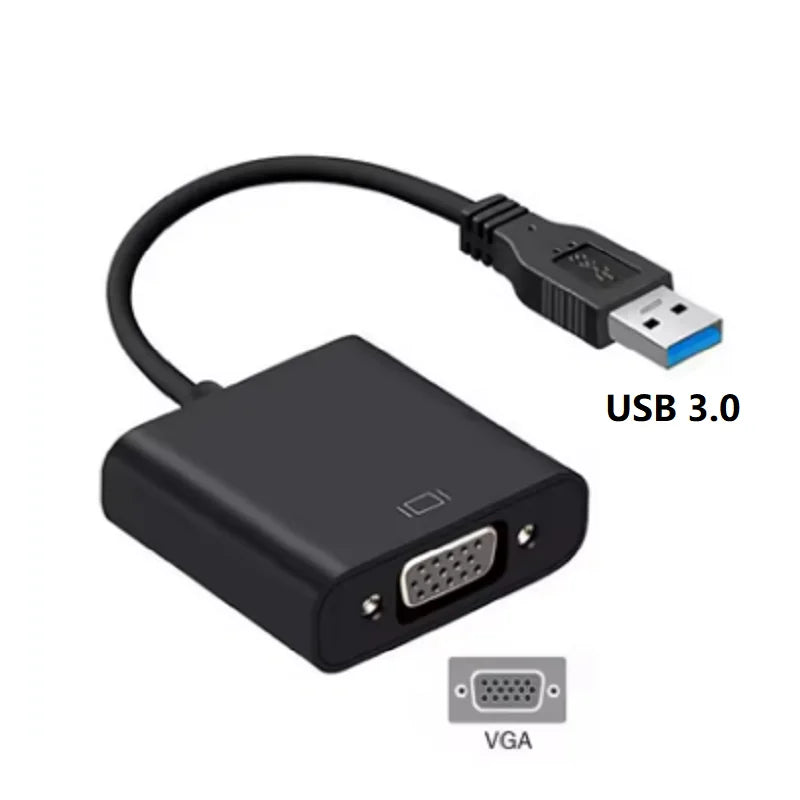 USB 3.0 to VGA converter Video Display Adapter 1080P Multi-Display Converter Video Cable for Projector Laptop Monitor PC TV Oasis Select Black