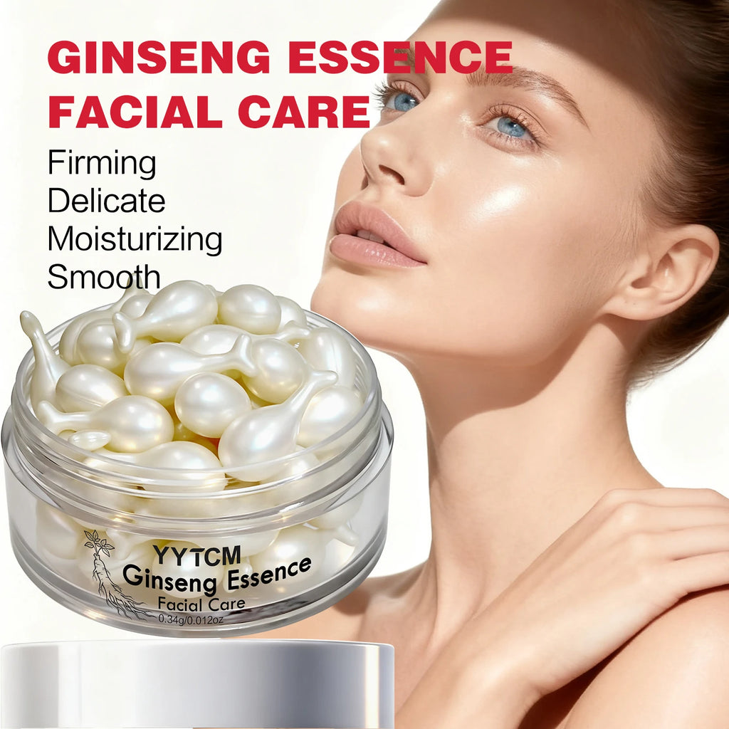 Ginseng Essence Capsules, Moisturizing and Firming Essence Serum, Contains Squalane, Niacinamide, Vitamin E, Retinol, Deep Hydration (0.34Gx30 Capsules)/Bottle-1 Bottle Oasis Select