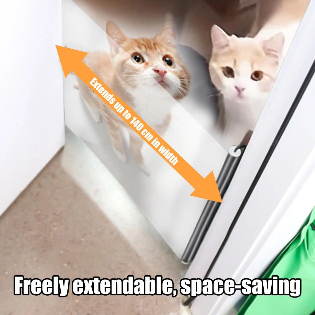 Retractable Pet Gate Adjustable Mesh Dog Gate Retractable Expandable Folding Barrier Divider Blocker Screen for Indoor Outdoor Oasis Select