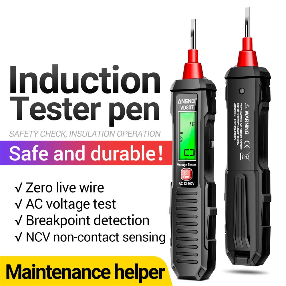 Non-contact Voltage Detector Pen AC 12-300V Smart High Precision Voltage Tester Pen Digital Display Circuit Break Finder Oasis Select