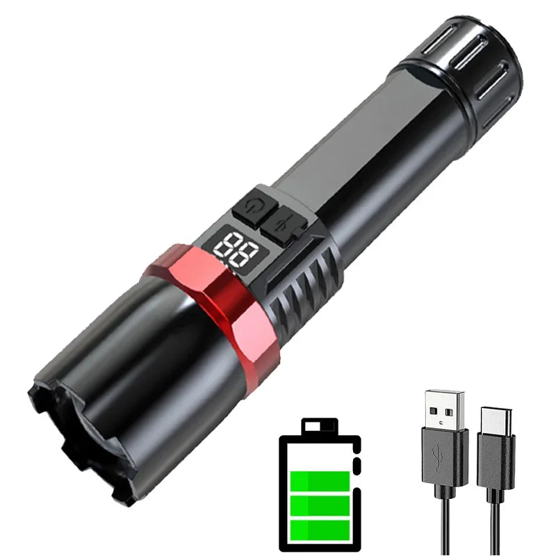 KDULIT Wolf Tooth Stick Flashlight Strong Light Charging Outdoor Super Bright Multi Functional Telescopic Self Defense Window Oasis Select S472-A
