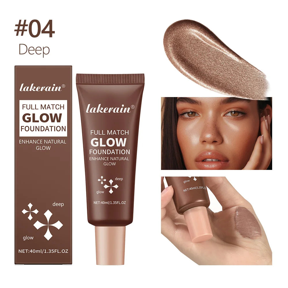 Glowing Foundation Natural Glow Enhancer Moisturizing Lightweight Base Multi-purpose Highlighter Liquid Foundation Cosmetics Oasis Select 4 Deep