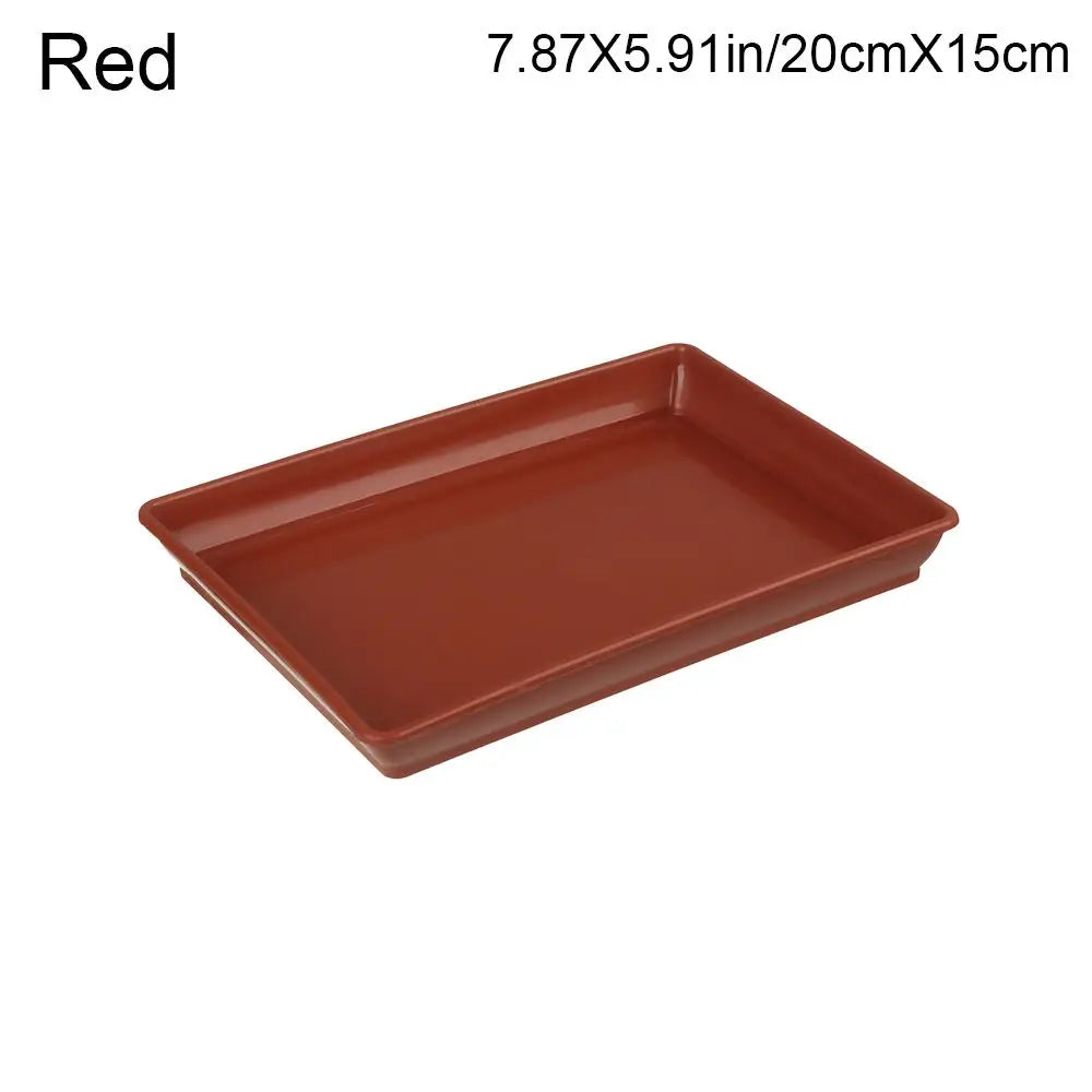 1PC Saucers Indoor Outdoor Flower Pot Plant Saucer Drip Trays Plastic Tray Rectangle Oasis Select Red-20cmX15cm