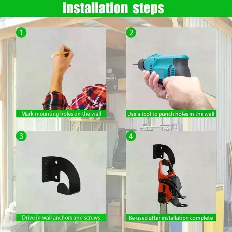 Chainsaw Wall Mount Heavy Duty Chainsaw Hanger Wall Mount Organizer Metal Rack Tool Storage For Workshop Garage Garden Oasis Select