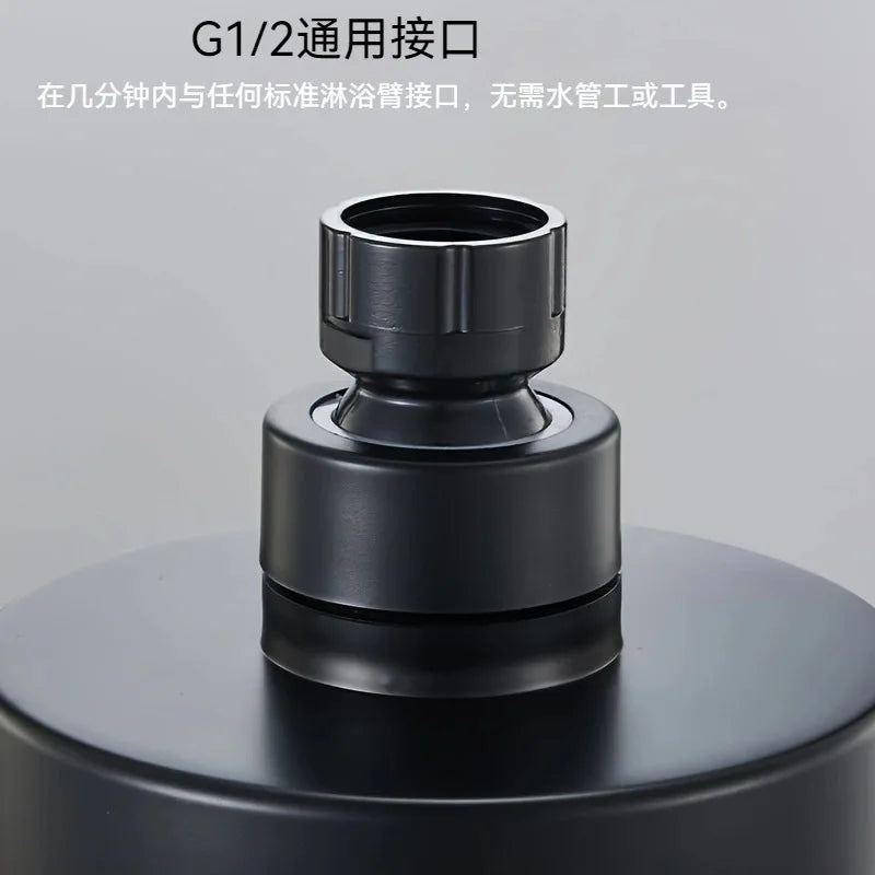 New High Pressure Black Shower Head Sprayer Adjustable Rainfall Wall Mounted Bathroom Fixture Faucet Bathroom Accessories Oasis Select