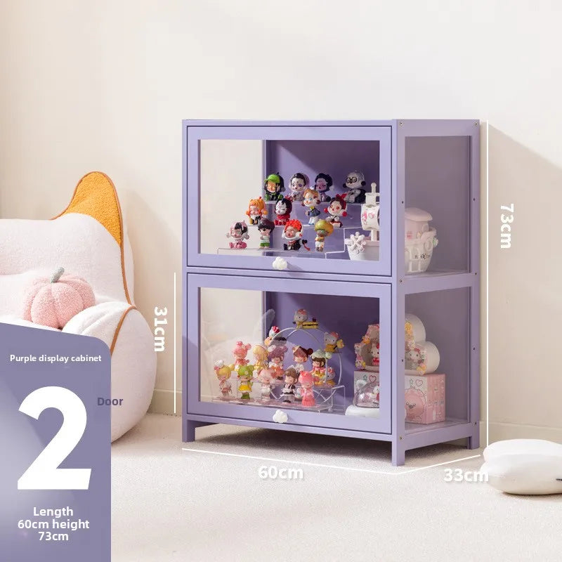 Doll Storage Doll Doll Display Cabinet Transparent Shelf Cotton Plush Display Box Doll Storage Cabinet Oasis Select Two floor is 60 long