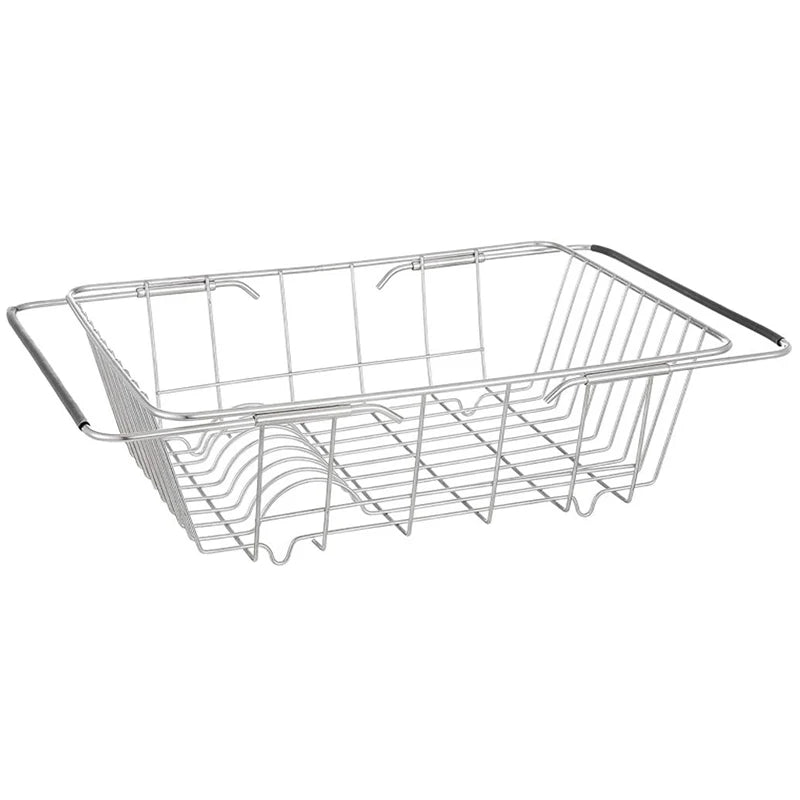 Expandable Dish Drying Rack Over The Sink,Kitchen Stainless Steel Dish Drainer In Sink Or On Counter Oasis Select silver