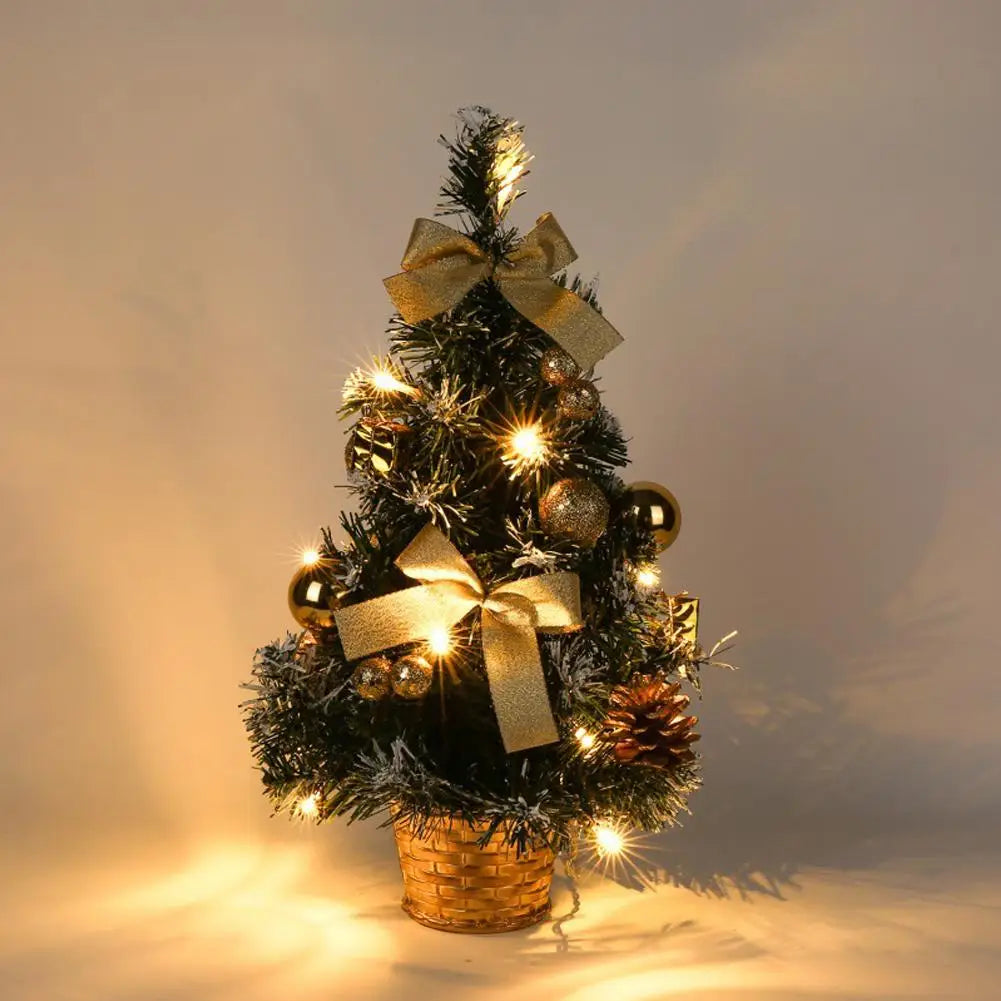 40CM LED Christmas Tree Nightlight LED Light Pine Needle Tree Mini Xmas Tree Christmas Decoration Desktop Ornament New Year Gift Oasis Select