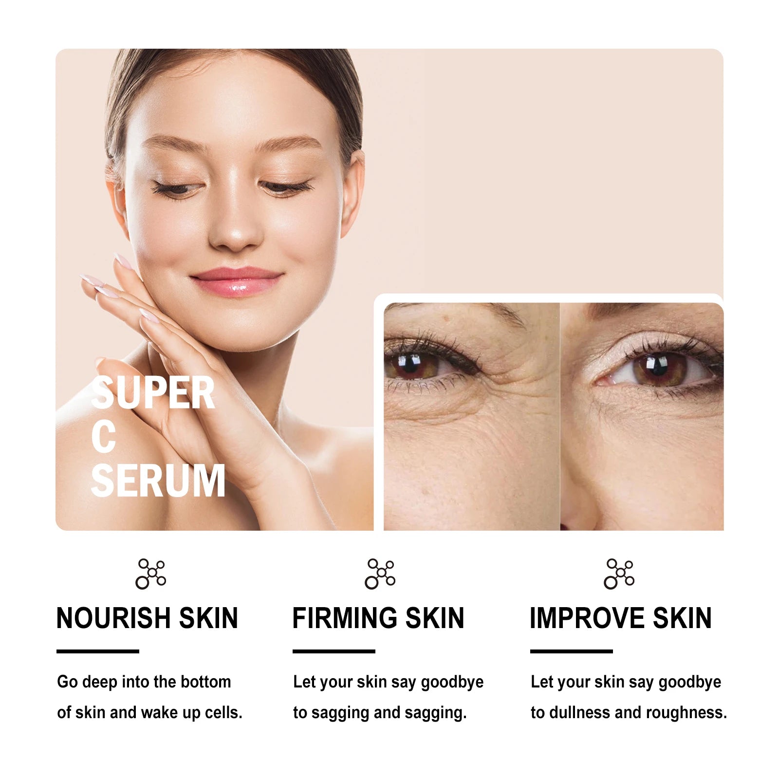 EELHOE Vitamin C Essence Liquid Whitening Moisturizing Soft Delicate Skin Essence Gentle Fomula Suitable for All Skin Types Oasis Select