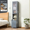 Simple Modern Simple Small Home Storage Cabinet Locker Shelf Bedroom Internet celebrity Mini Cabinet Shelf Oasis Select Grey-30