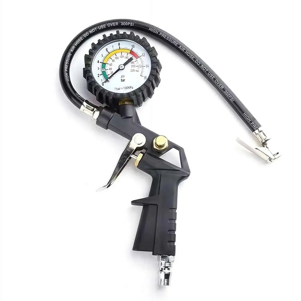 220Psi Auto Tire Pressure Gauge Pressure Gun Type For Air Compressor Car SUV Motorcycle Inflator Pump Tire Repair Tool Oasis Select Black