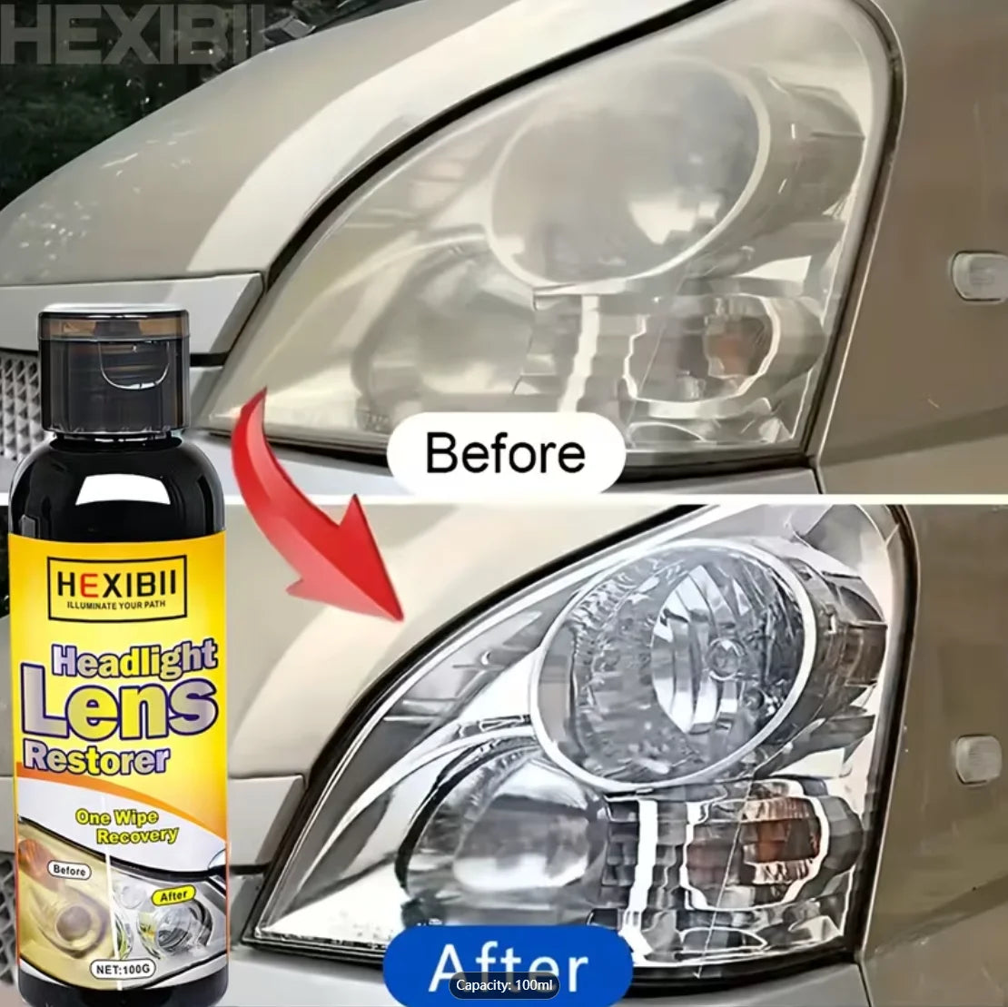 Car Headlight Restoration Fluid – Crystal Coating, Removes Haze Headlight Restoration Kit Oasis Select