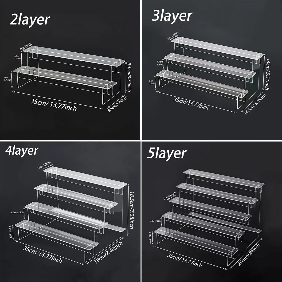 1pc transparent acrylic stepped dessert display rack perfume display rack is suitable shop cupcakes jewelry lipstick organizer Oasis Select