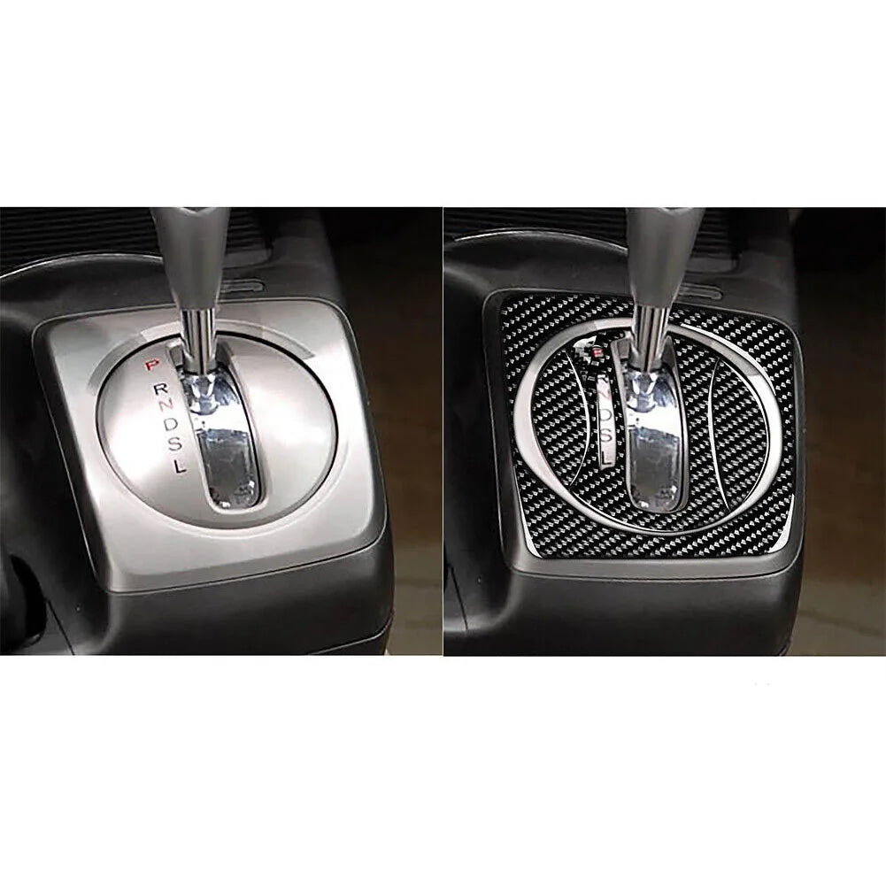 4 Pieces Carbon Fiber Gear Shift Panel Trim Covers for For honda Civic 8th 2006 2011 Auto Interior Decorative Set Oasis Select