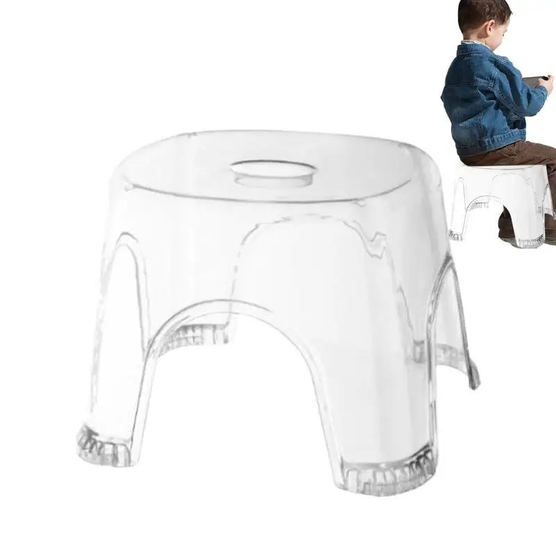 Clear Shower Foot Stool Non-slip Waterproof Transparent Stool Clear Stool for Bathroom Bedside Small Shower Spaces Corner Bench Oasis Select