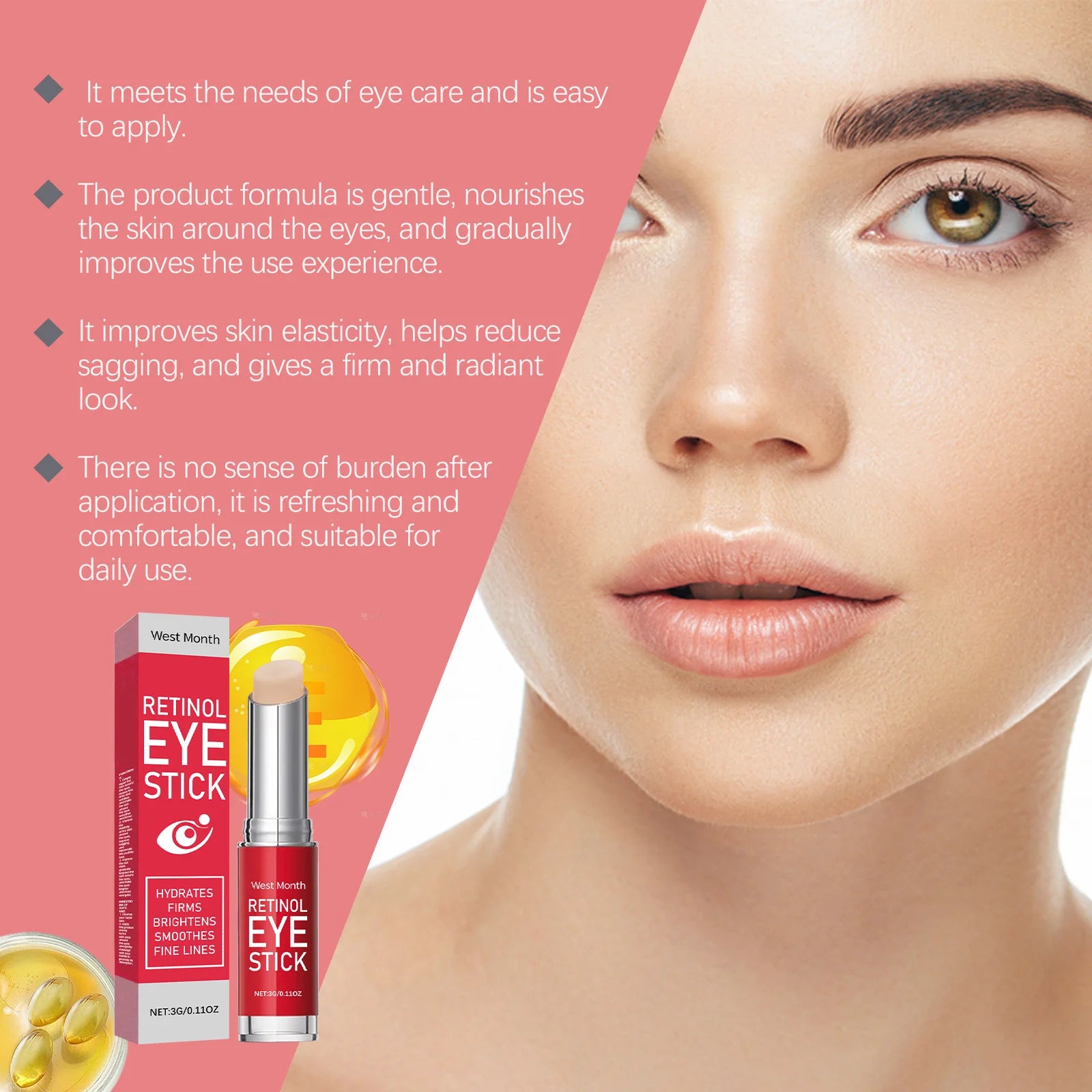 Retinol Eye Cream Stick – Firms, Hydrates & Massages Eye Area