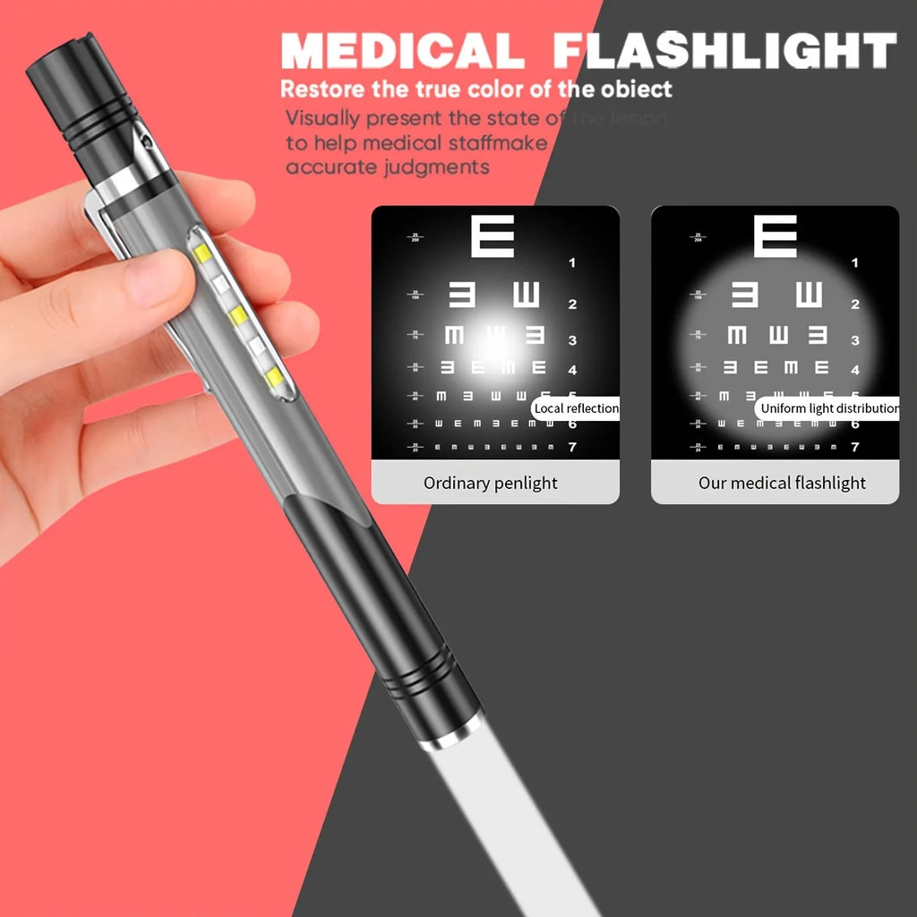 Pen Light with Cob Lights 4 Modes USB Rechargeable Pen Flashlight Mini Portable Pocket Torch for Work Emergency Nurses Doctor Oasis Select