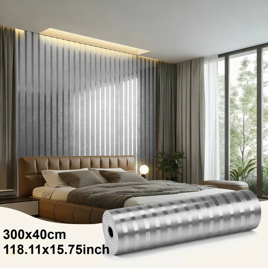 Metallic Grid Stripe Peel and Stick Wallpaper Self Adhesive Wall Stickers TV Background Living Room Home Decor DIY Room Oasis Select