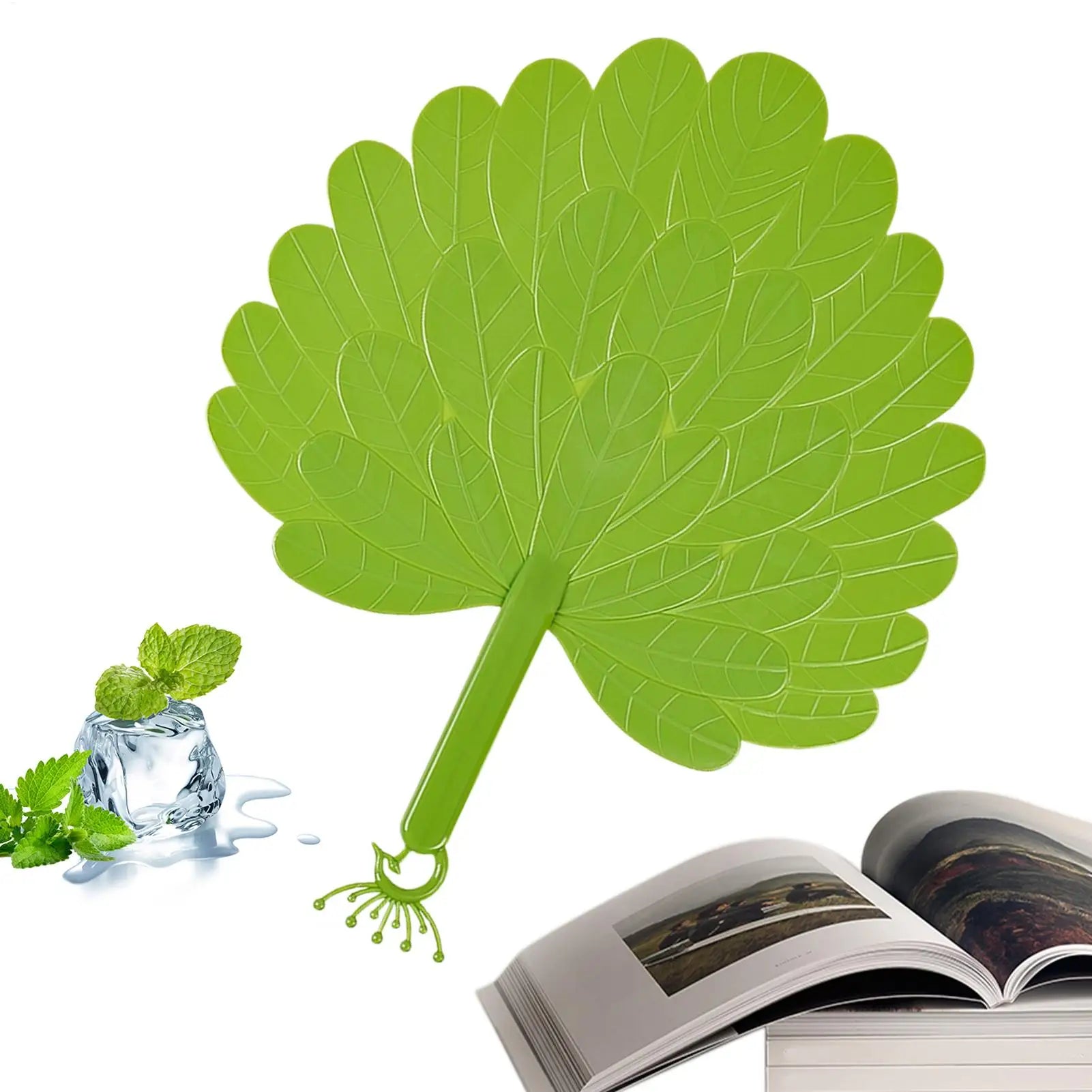 1PC Plastic Artificial Palm Leafs Fan Portable Cool Handheld Fan Artistic Home Decorations Summer Cooling Fan Photo Props