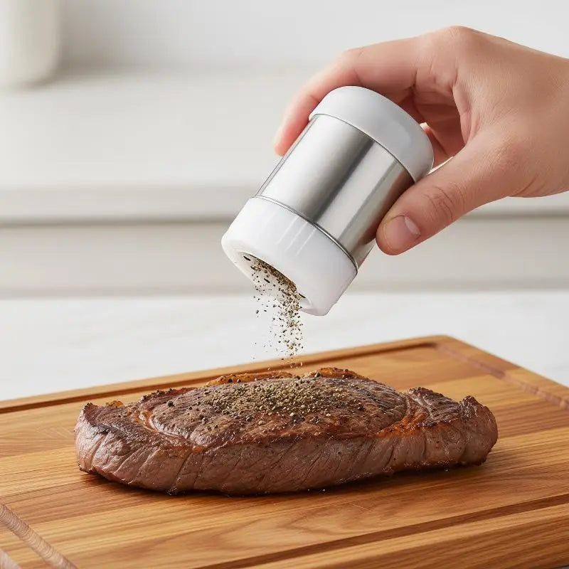 Mini Stainless Steel Salt & Pepper Shaker with Dust Cover