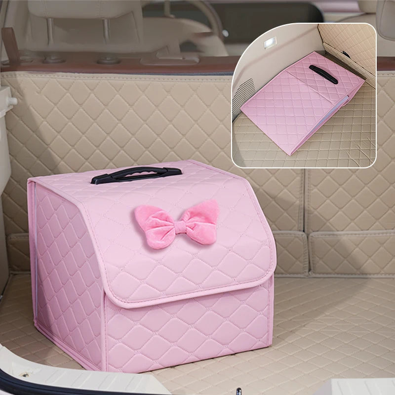 Large Capacity Car Trunk Storage Box Folding Car Storage Box Sundries Organizer Box Women's Pink Auto Accessories Oasis Select
