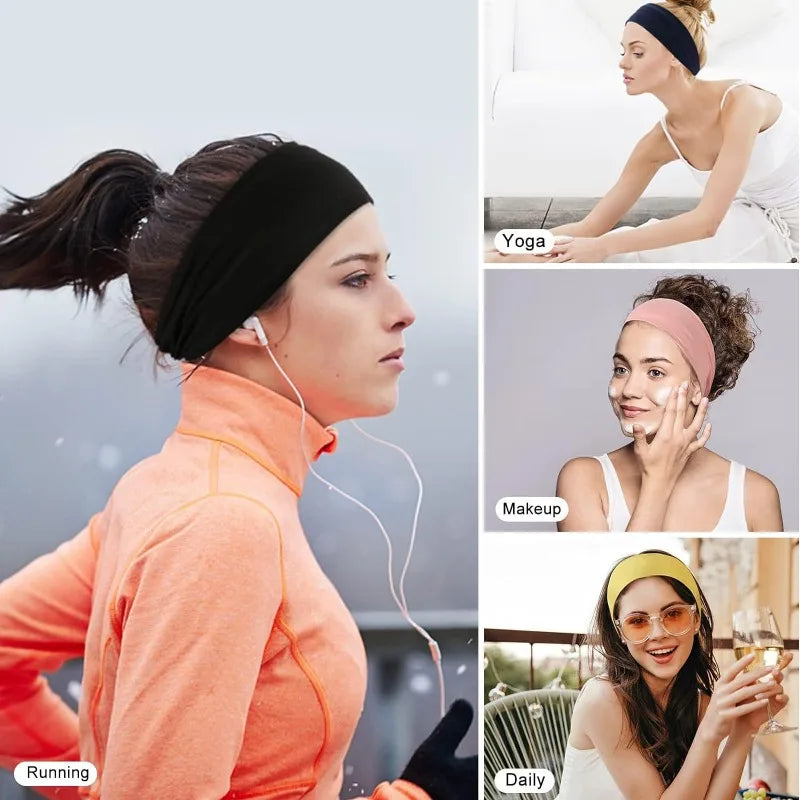 Sport Headband Fitness Sweat Bandage Head Hair Band Tennis Yoga Absorb Sweat Head Band Basketball Running Sweatband Women Men Oasis Select