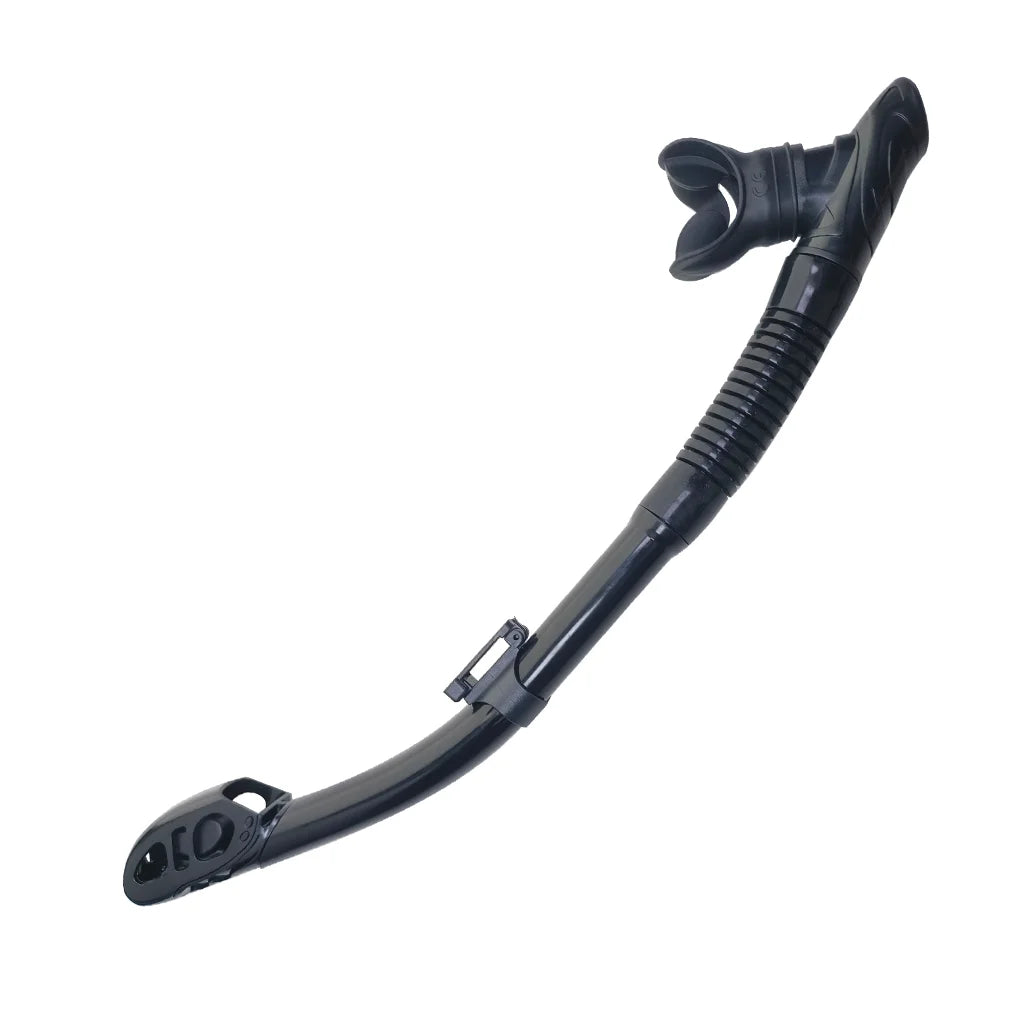 Dry Snorkel Soft Tube for Scuba Diving, Snorkeling, Freediving, Spearfishing with Hypoallergenic Silicone Mouthpiece Oasis Select black