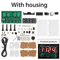 LED Digital Electronic Clock DIY Kit Clock Teaching Welding Exercise Circuit Board Set with Alarm Clock Temperature Countdown Oasis Select With Shell
