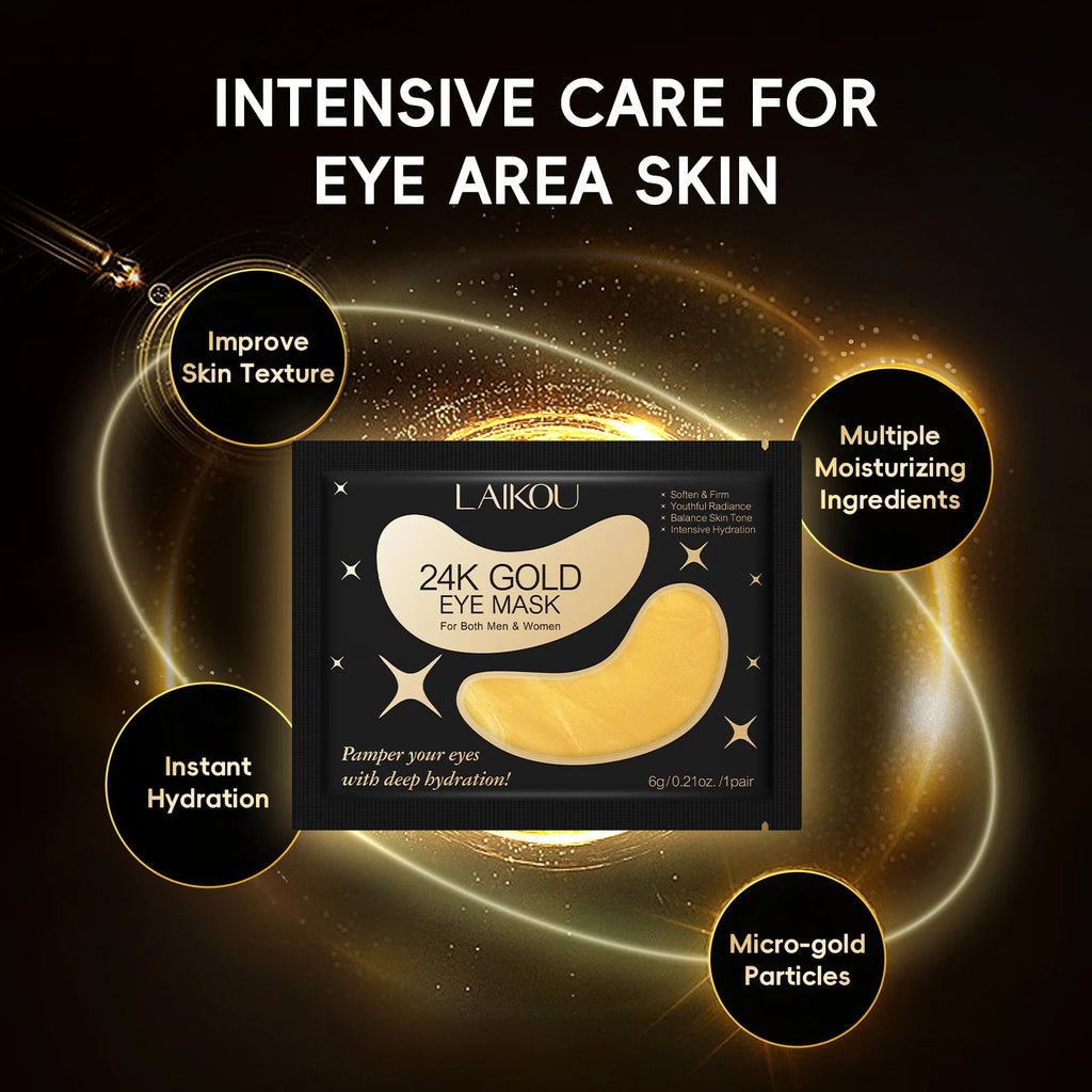 Sakura or Milk or 24K Gold Eye Mask Eye Patches Firming Moisturizing Nourishing Relieves Dark Circles Puffiness under Eyes Oasis Select