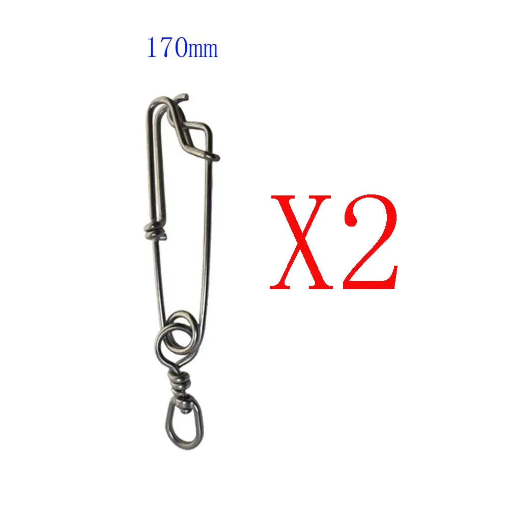 2PCS Stainless Steel Tuna Fishing Clip Snap with B.L Swivel for Spearfishing Long Line Fishing Accessories Fishing Tools Oasis Select 170mm