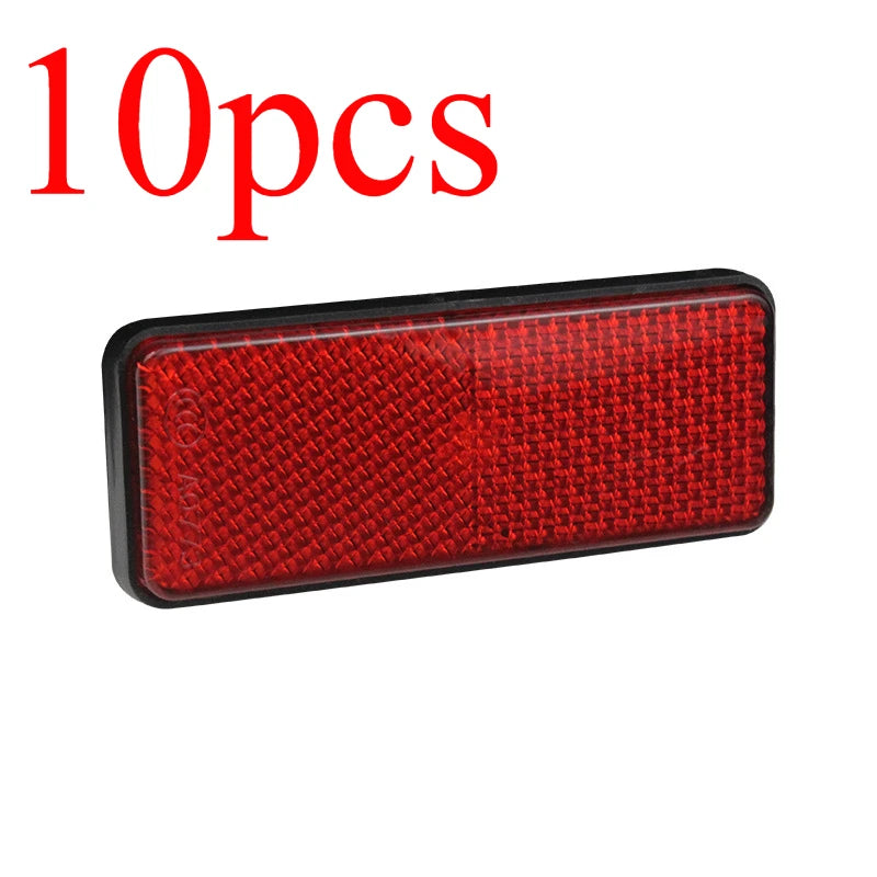 Motorcycle Reflective Plate Scooter Quad Rectangle Reflective Plate Warning Reflector for Universal Yamaha Pit Dirt Bike Oasis Select 10pcs