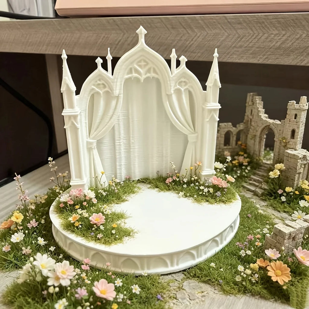 Gothic Castle Diorama Platform DIY Miniature Figures Ornament Doll Photography Fairy Garden Crafts Miniature Wedding Scene Decor Oasis Select