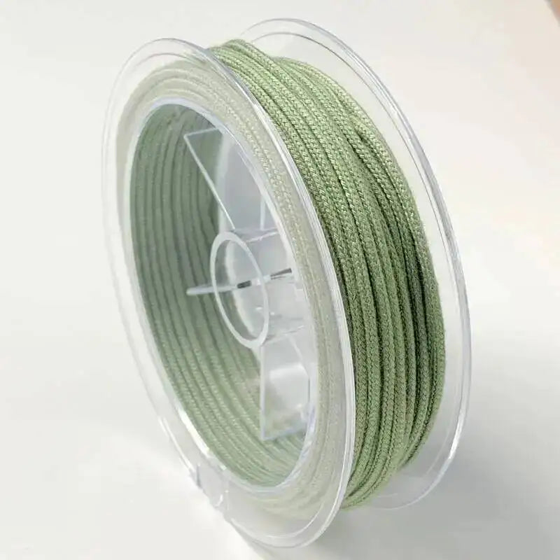 1.2/1.5/2.0MM Chinese Knotted Rope Bright Cord Braided Rope Bracelet Weaving Nylon Cord Diy JEWELRY Necklace Accessories Oasis Select Paste Green 2.0mm