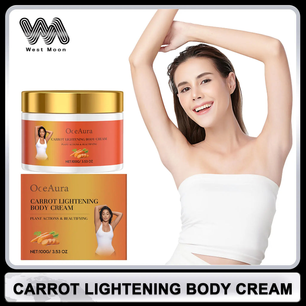 Carrot Body Cream Fade Dark Spots Lightening Melanin Brightening Skin Anti Acne Smoothing Antioxidation Moisturizing Body Lotion Oasis Select