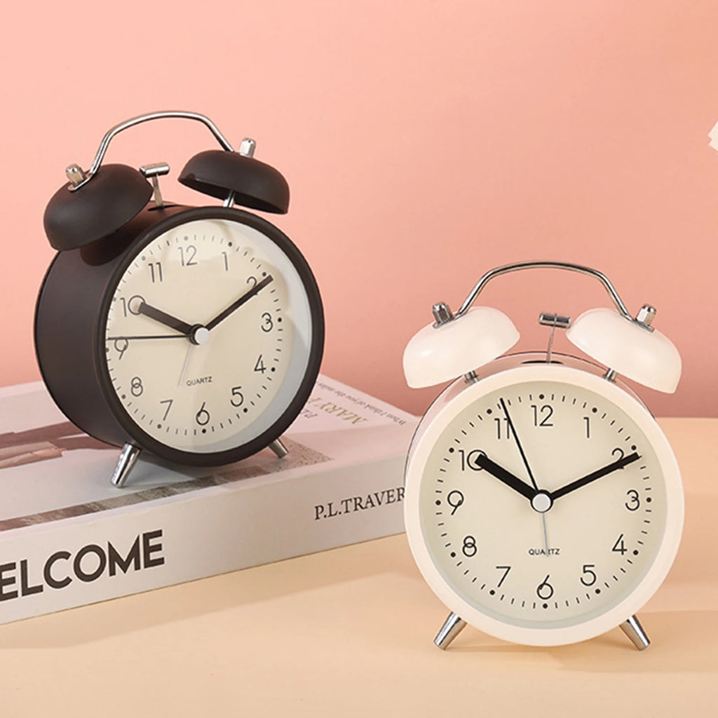 Twin-Bell Vintage Alarm Clock with Night Light | Luxfacigoo