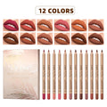 QiBest 12-Color Matte Waterproof Lip Liner Pencil Set