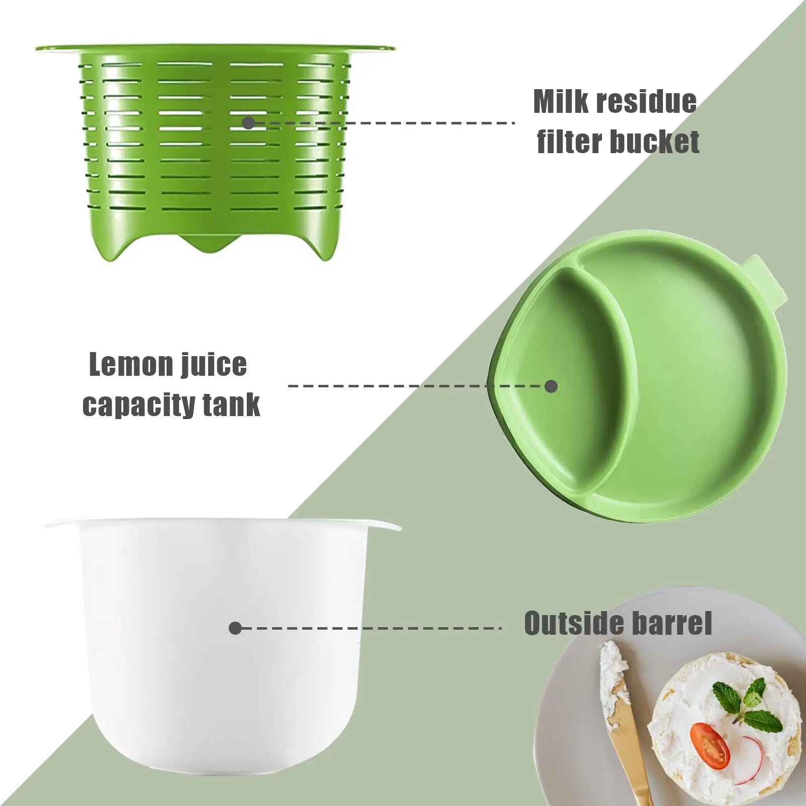 Cheese-Making Kit with Mold Set, Tofu Press & Filter Drain, Green Cheese Mold Stamper, DIY Home Cheese Making Supplies Oasis Select