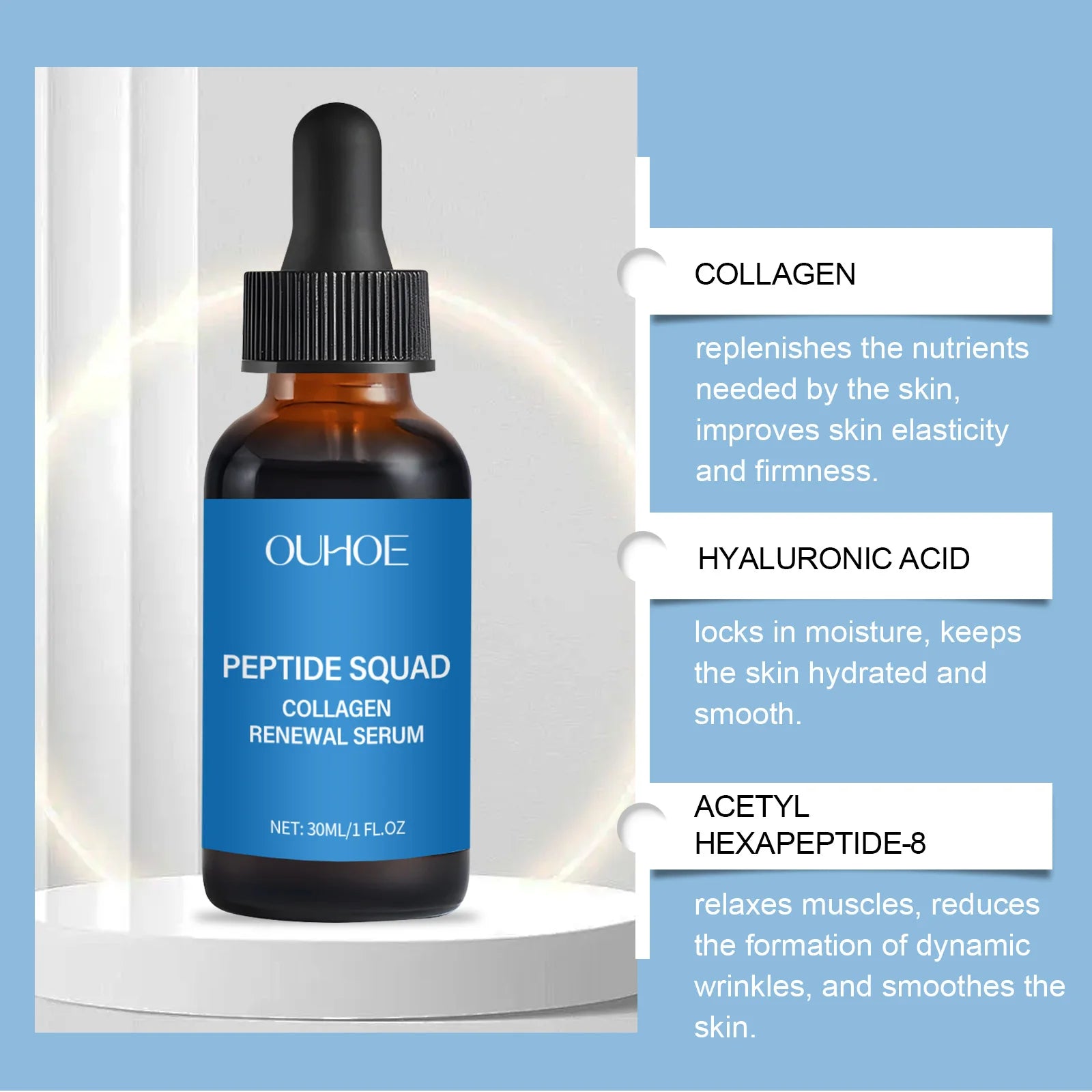 Collagen Polypeptide Facial Serum – Firming & Fine Lines Anti-Aging Face Serum Oasis Select