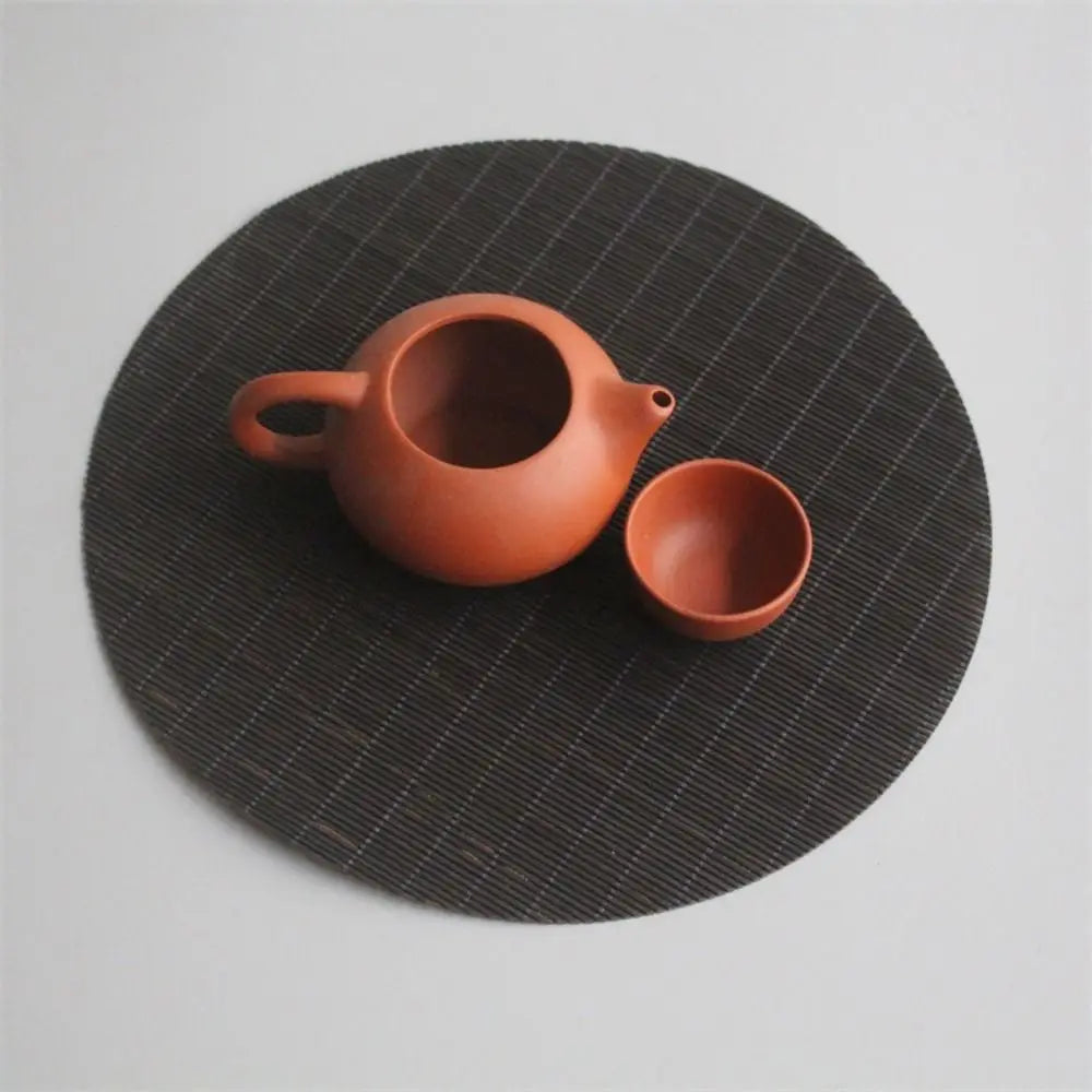 Multicolor Bamboo Tea Mat Heat Insulation Anti Scalding Hand-woven Tea Mat Multi-shape Zen Tea Mat Tea Ceremony Supplies Oasis Select