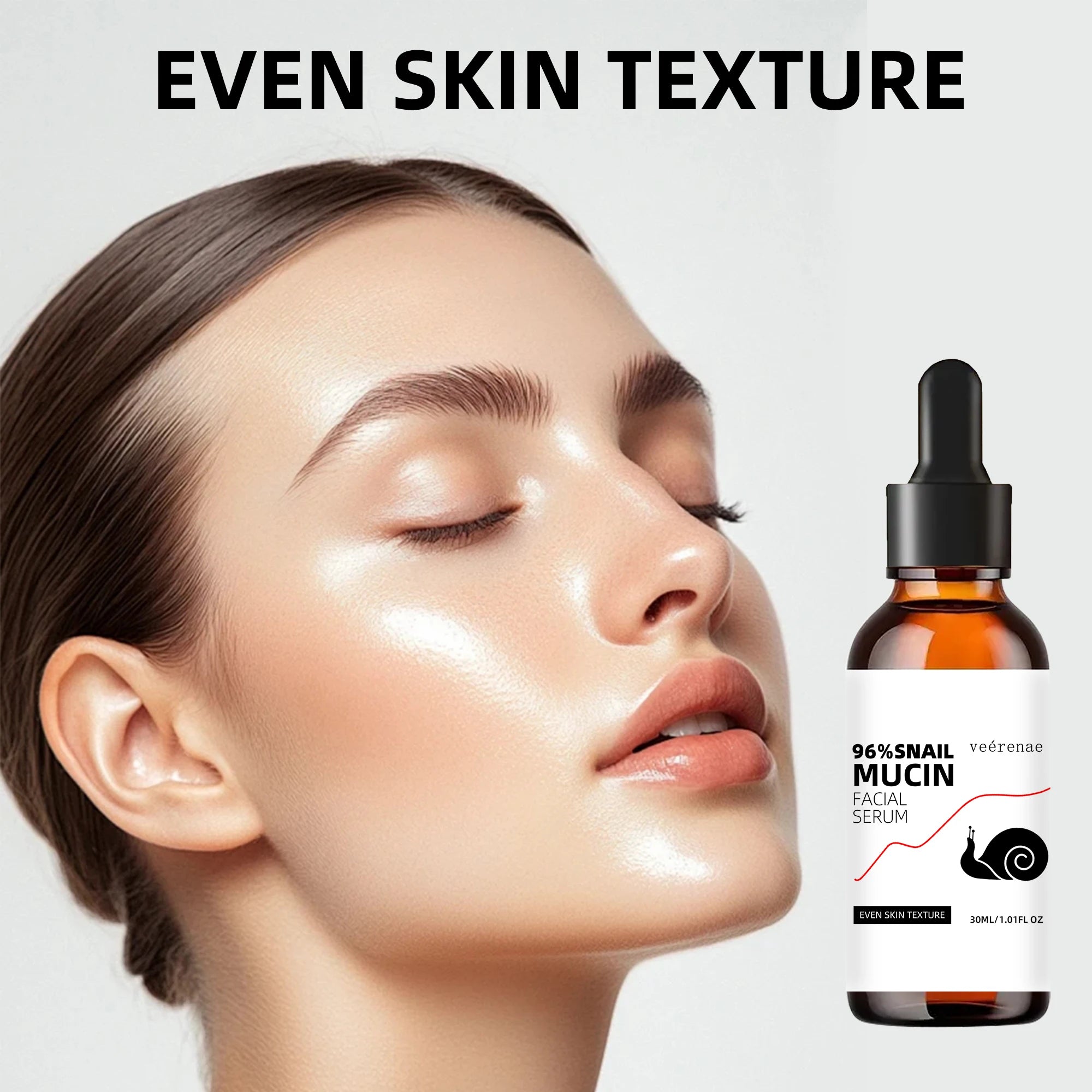 veérenae 96% Snail Mucin Facial Serum – Intense Hydration