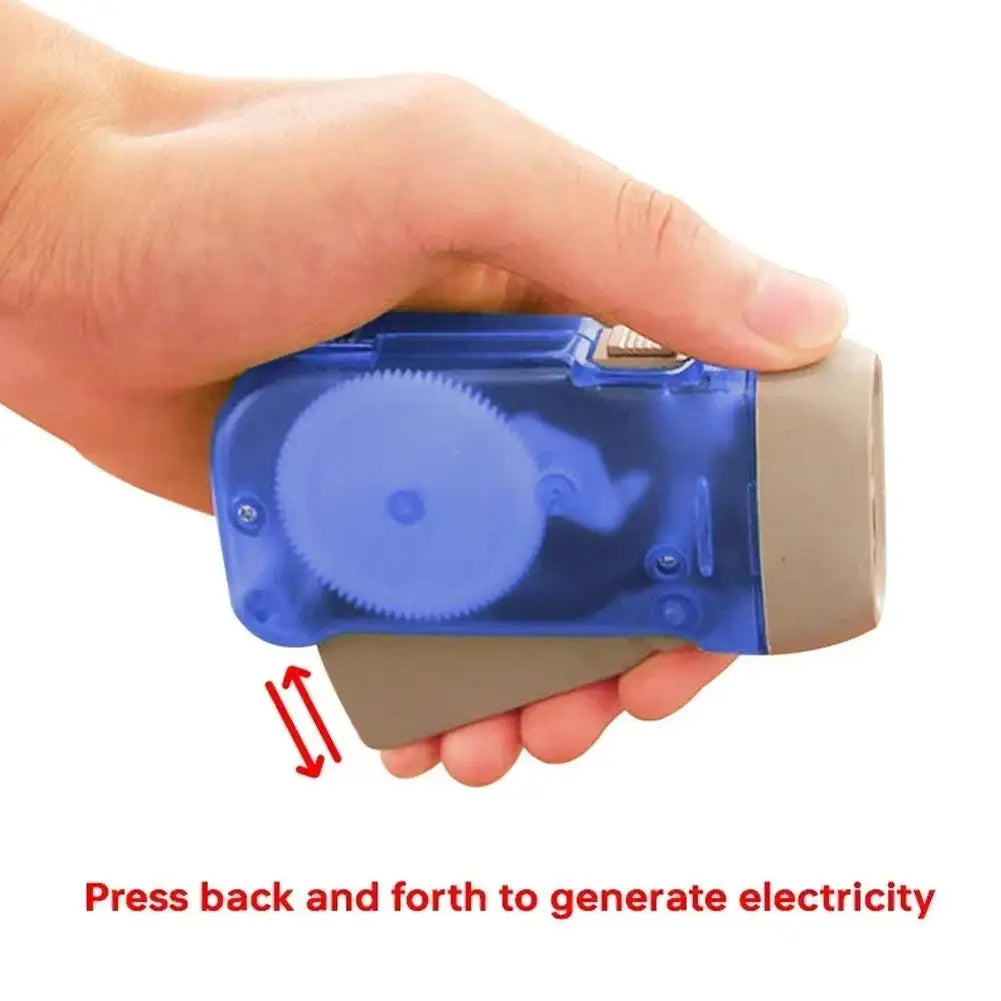 Hand-Powered Mini LED Flashlight – Battery-Free Camping Torch
