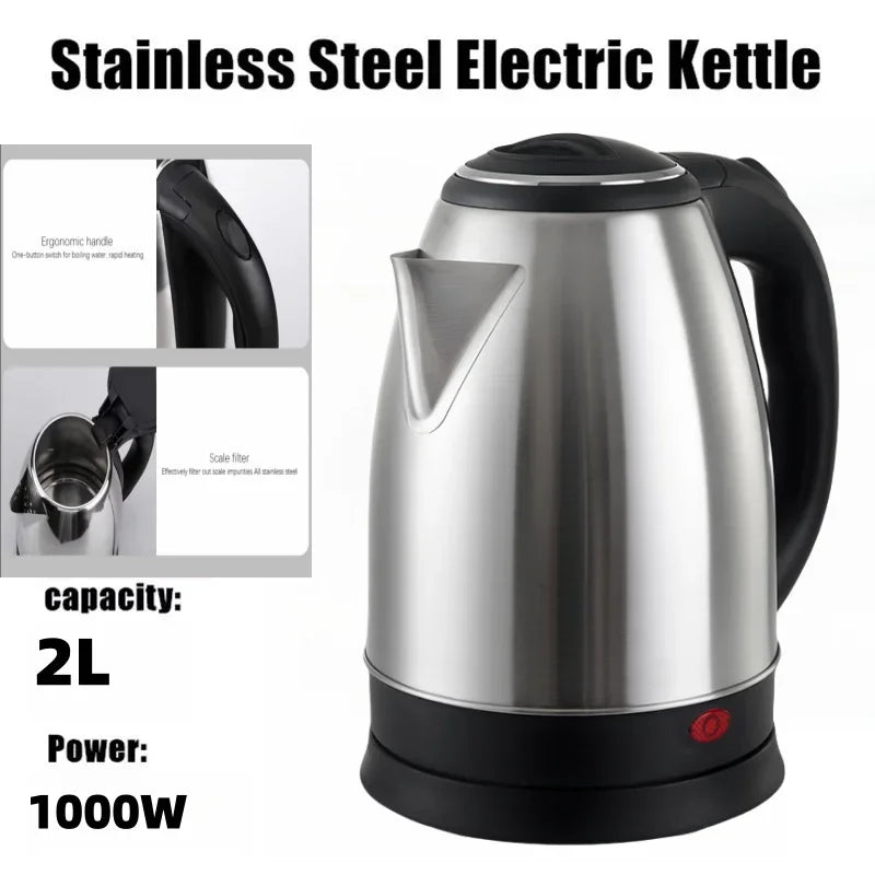 Electric Kettle 2L Hot Water Kettle Stainless Steel Electric Teapot Coffee Tea Beverage Boiler Electric Water Heater 220v/230v Oasis Select