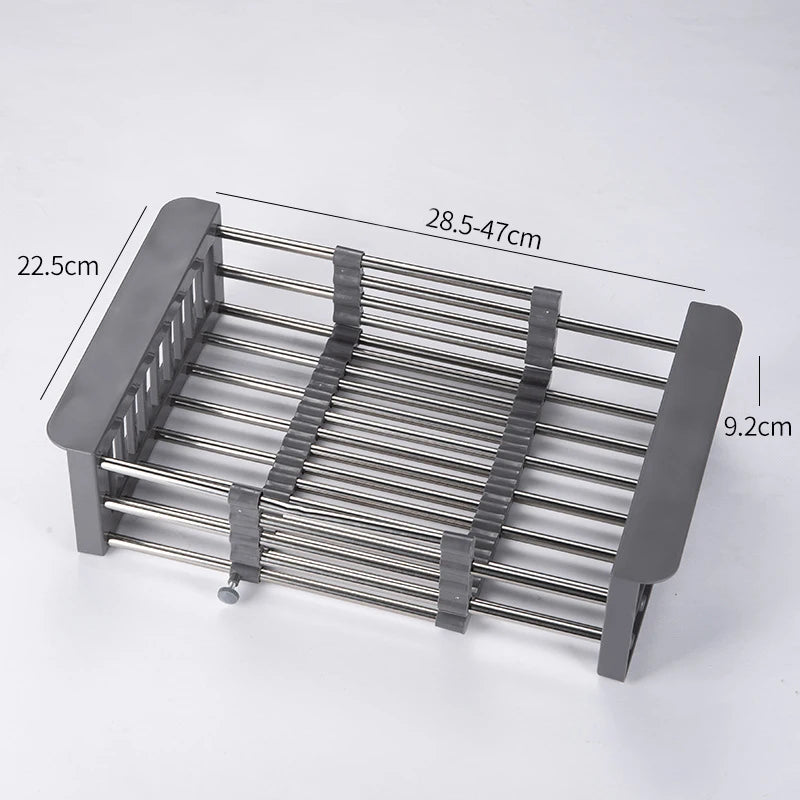 Roll Up Triangle Dish Drying Rack Kitchen Sink Organizer Corner Over the Sink Sponge Rag Holder Foldable Stainless Steel Drainer Oasis Select