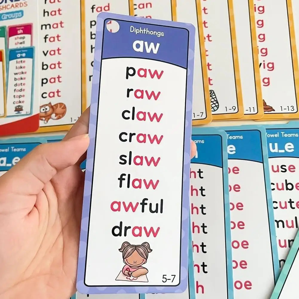 60-Piece Phonics Flash Cards for Kids – CVC Word Spelling