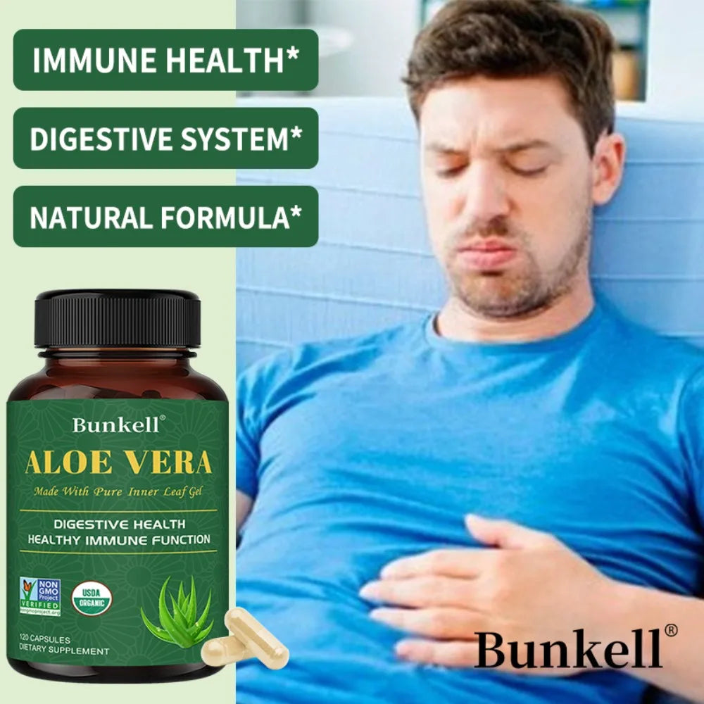 Aloe Vera Extract Capsules – Digestive Support, Non-GMO 120ct Herbal Supplement Capsules Oasis Select